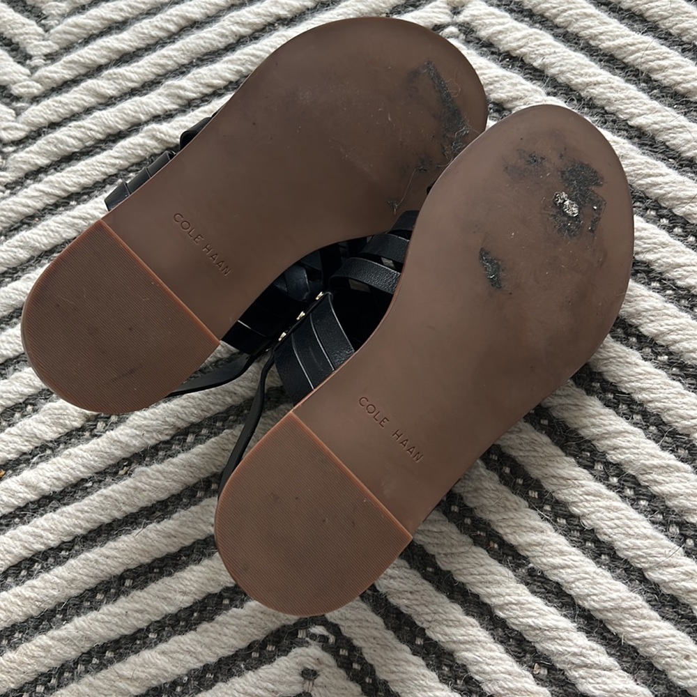 Cole Haan black sandals with gold details - Picture 6 of 9